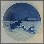 Fox Outside Farm On Christmas Eve Collector Plate by Achton Friis MAIN