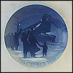 Arrival Of The Christmas Train Collector Plate by Achton Friis MAIN