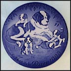 St. Bernard Dog And Puppies Collector Plate by Allan Therkelsen MAIN