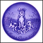 Border Collie With Puppies Collector Plate by Finn Clausen MAIN