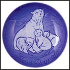 Polar Bear With Cubs Collector Plate by Allan Therkelsen MAIN