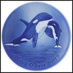 Orca Mother with Calf Collector Plate by Allan Therkelsen MAIN