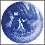 Puffin with Chick Collector Plate by Allan Therkelsen MAIN