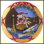 Santa In Europe Collector Plate by Hans Henrik Hansen MAIN
