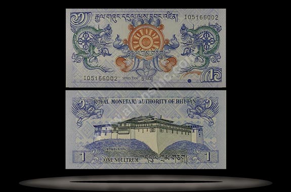 Bhutan Banknote, 1 Ngultrum, 2006, P#27 MAIN