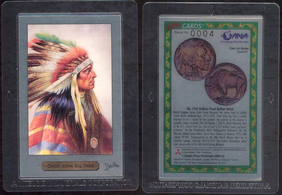 Chief John Big Tree by Gregory Perillo; 1 g 999.5 Platinum MAIN