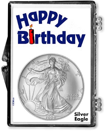 1994 Happy Birthday American Silver Eagle Gift Display MAIN
