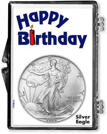 1999 Happy Birthday American Silver Eagle Gift Display MAIN