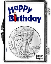 Happy Birthday American Silver Eagle Gift Display for the year 2023 THUMBNAIL