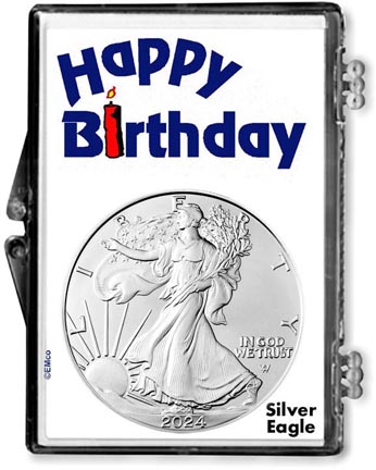 2024 Happy Birthday American Silver Eagle Gift Display LARGE
