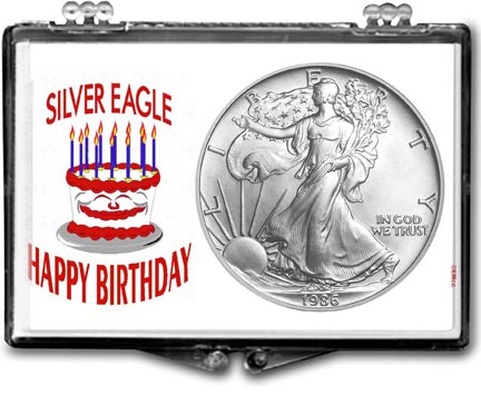 1986 Birthday Cake American Silver Eagle Gift Display LARGE