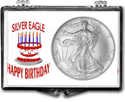 1995 Birthday Cake American Silver Eagle Gift Display MAIN