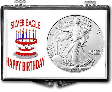 Birthday Cake American Silver Eagle Gift Display LARGE