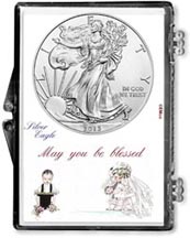 2013 Wedding Couple American Silver Eagle Gift Display THUMBNAIL