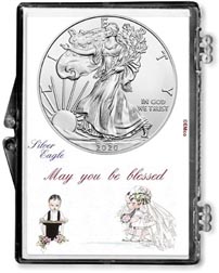 2020 Wedding Couple American Silver Eagle Gift Display THUMBNAIL