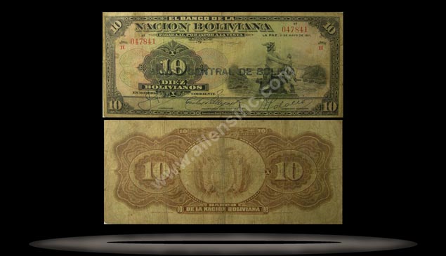 Bolivia Banknote, 10 Bolivianos, ND (1929), P#114 MAIN