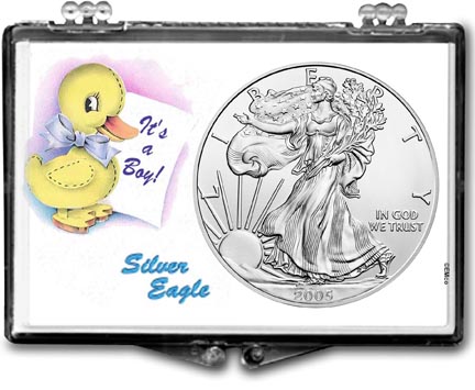 2005 It's A Boy, Duck Motif, American Silver Eagle Gift Display MAIN