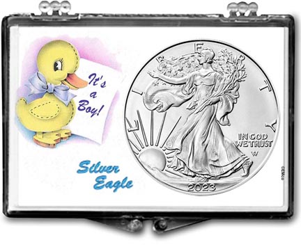 It's A Boy, Duck Motif, American Silver Eagle Gift Display LARGE