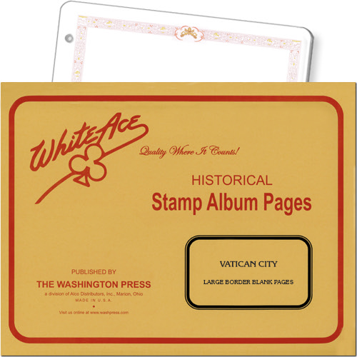 White Ace Blank Pages - Vatican City, Large Border, pack of 10 MAIN