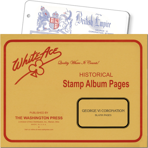 White Ace Blank Pages - George VI Coronation, pack of 10 MAIN
