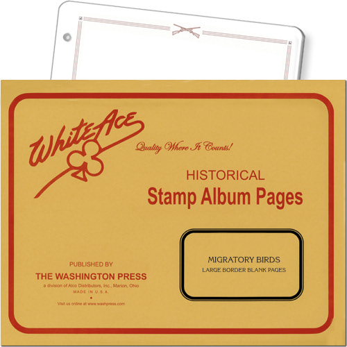 White Ace Blank Pages - Migratory Birds, Large Border, pack of 10 MAIN