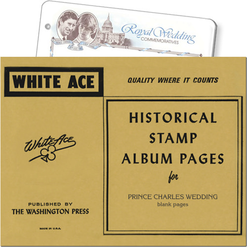 White Ace Blank Pages - Prince Charles Wedding, pack of 10 MAIN
