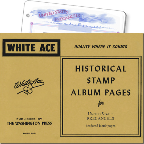 White Ace Blank Pages - Precancel, with stamp space, pack of 10 MAIN
