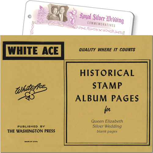 White Ace Blank Pages - Queen Elizabeth Silver Wedding, pack of 10 MAIN