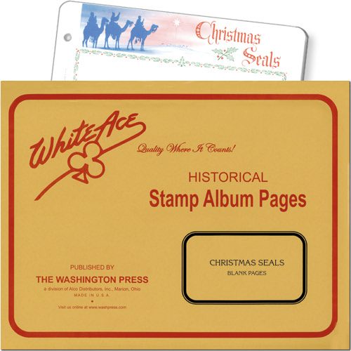 White Ace Blank Pages - Christmas Seals, pack of 10 MAIN