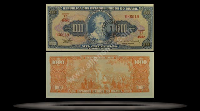 Brazil Banknote, 1 Cruzeiro Novo, ND (1967), P#187b MAIN