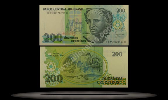 Brazil Banknote, 200 Cruzeiros, ND (1990), P#229 MAIN