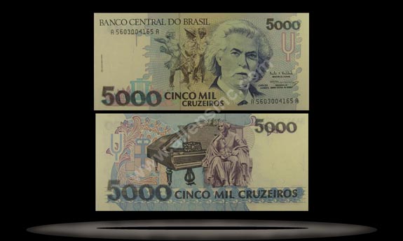 Brazil Banknote, 5000 Cruzeiros, ND (1992), P#232b MAIN