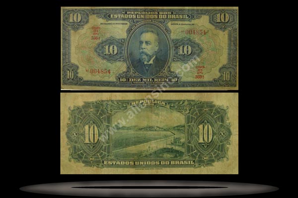 Brazil Banknote, 10 Mil Reis, ND (1925), P#39d MAIN