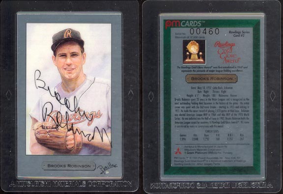 Brooks Robinson by Gregory Perillo - signed by Robinson; 1 g 999.5 Platinum MAIN