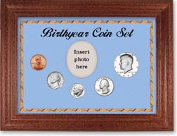 1978 Birth Year Coin Gift Set with a blue background and cherry frame THUMBNAIL