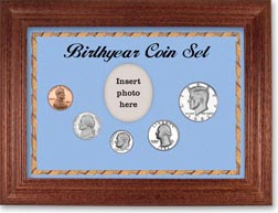 1982 Birth Year Coin Gift Set with a blue background and cherry frame THUMBNAIL