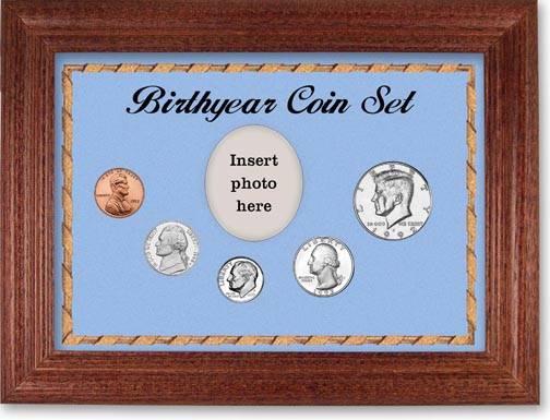 1992 Birth Year Coin Gift Set with a blue background and cherry frame LARGE