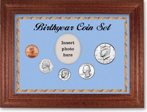 1995 Birth Year Coin Gift Set with a blue background and cherry frame MAIN