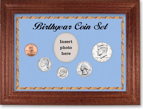 2003 Birth Year Coin Gift Set with a blue background and cherry frame LARGE
