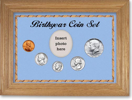 1969 Birth Year Coin Gift Set with a blue background and wheat frame MAIN