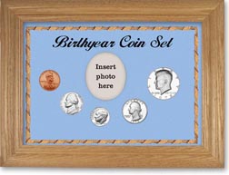 1972 Birth Year Coin Gift Set with a blue background and wheat frame THUMBNAIL