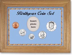 1973 Birth Year Coin Gift Set with a blue background and wheat frame THUMBNAIL