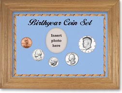 1979 Birth Year Coin Gift Set with a blue background and wheat frame THUMBNAIL