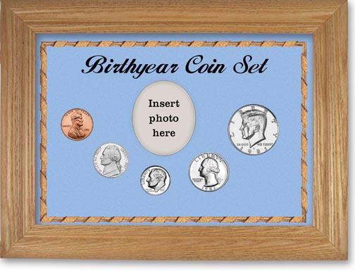 1981 Birth Year Coin Gift Set with a blue background and wheat frame MAIN