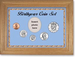 1983 Birth Year Coin Gift Set with a blue background and wheat frame THUMBNAIL