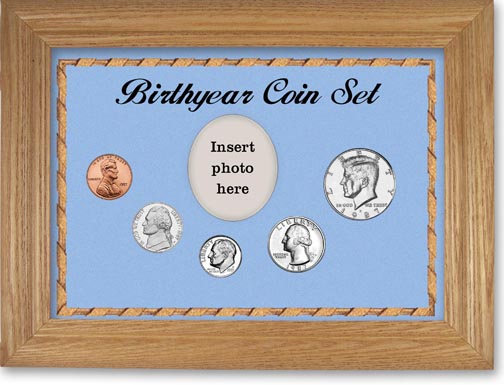 1987 Birth Year Coin Gift Set with a blue background and wheat frame MAIN