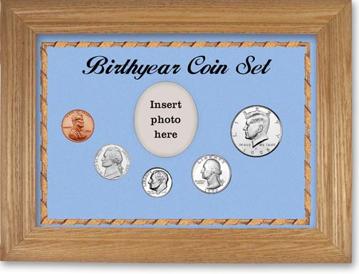 1995 Birth Year Coin Gift Set with a blue background and wheat frame MAIN