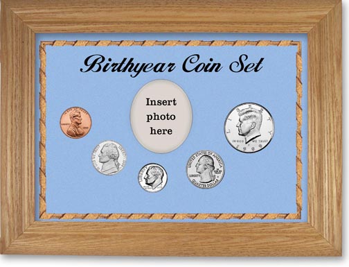 1999 Birth Year Coin Gift Set with a blue background and wheat frame MAIN