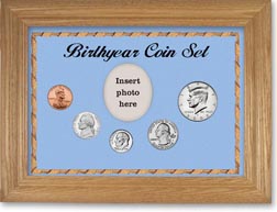 2002 Birth Year Coin Gift Set with a blue background and wheat frame THUMBNAIL
