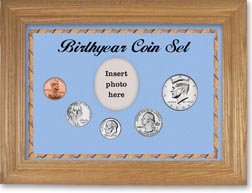 2008 Birth Year Coin Gift Set with a blue background and wheat frame THUMBNAIL